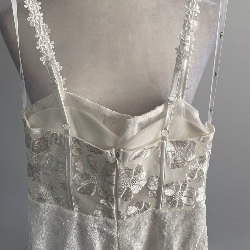 Lulus size XS BWT white sparkle jumpsuit - Picture 11 of 12